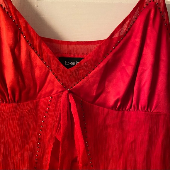 Bebe silk top, red, size S - Picture 2 of 4